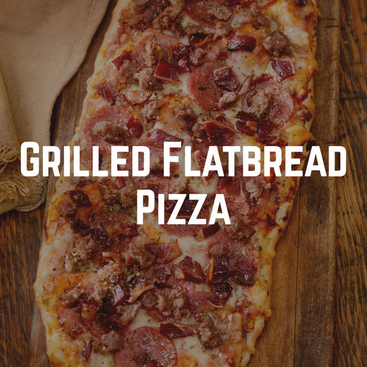 Grilled Flatbread Pizza with Garlic Seasoning on a Cedar Plank