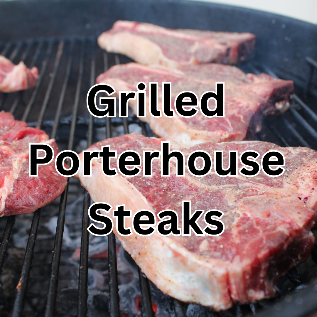 Porterhouse steaks on grill
