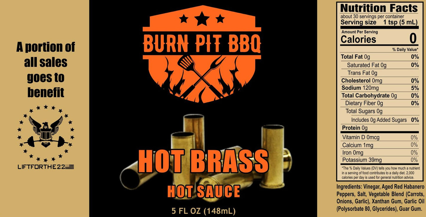 Hot Brass Garlic Habanero Hot Sauce Label and Ingredients