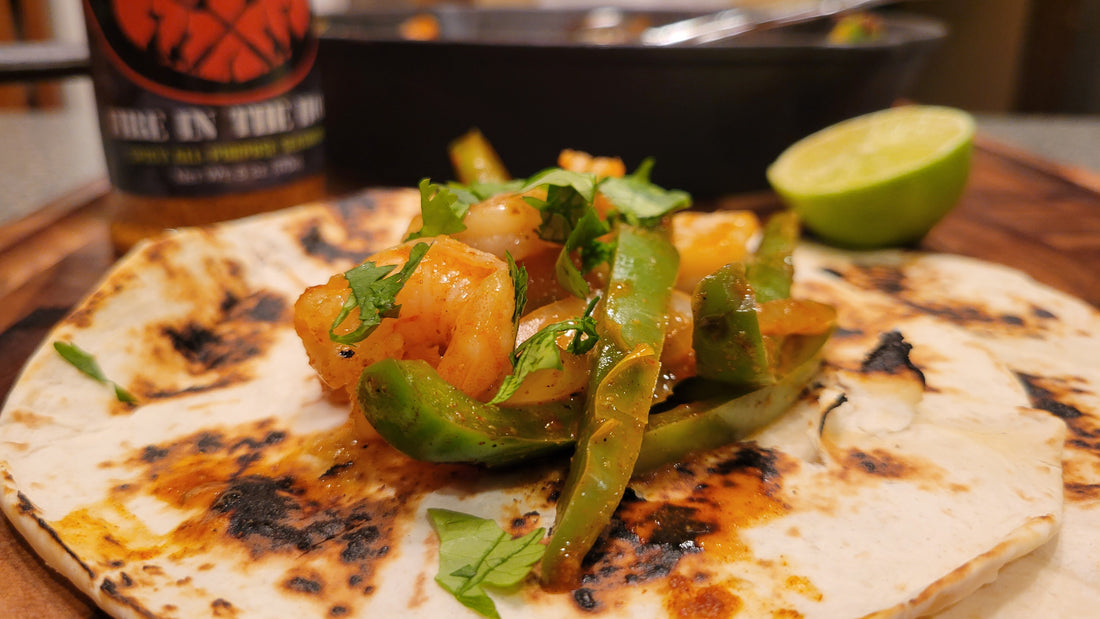 Cast Iron Shrimp Fajitas