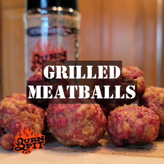 Grilled Meatballs Cover with Meatballs and Ground Pounder Garlic Seasoning