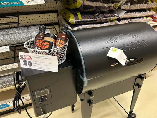Grill with rubs and sauces in a basket