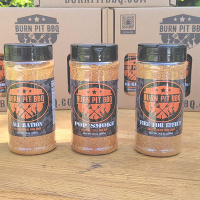 BBQ Rubs In Front Of Boxes