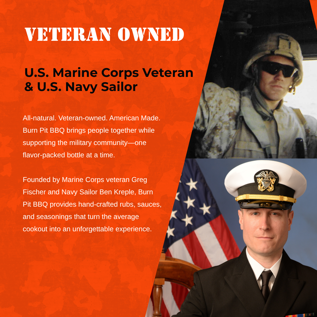 Advertisement for a veteran-owned business featuring a U.S.