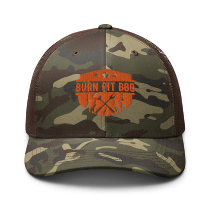 Burn Pit BBQ Camouflage trucker hat