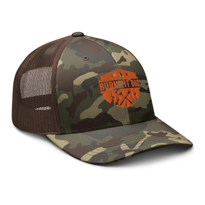 Burn Pit BBQ Camouflage trucker hat