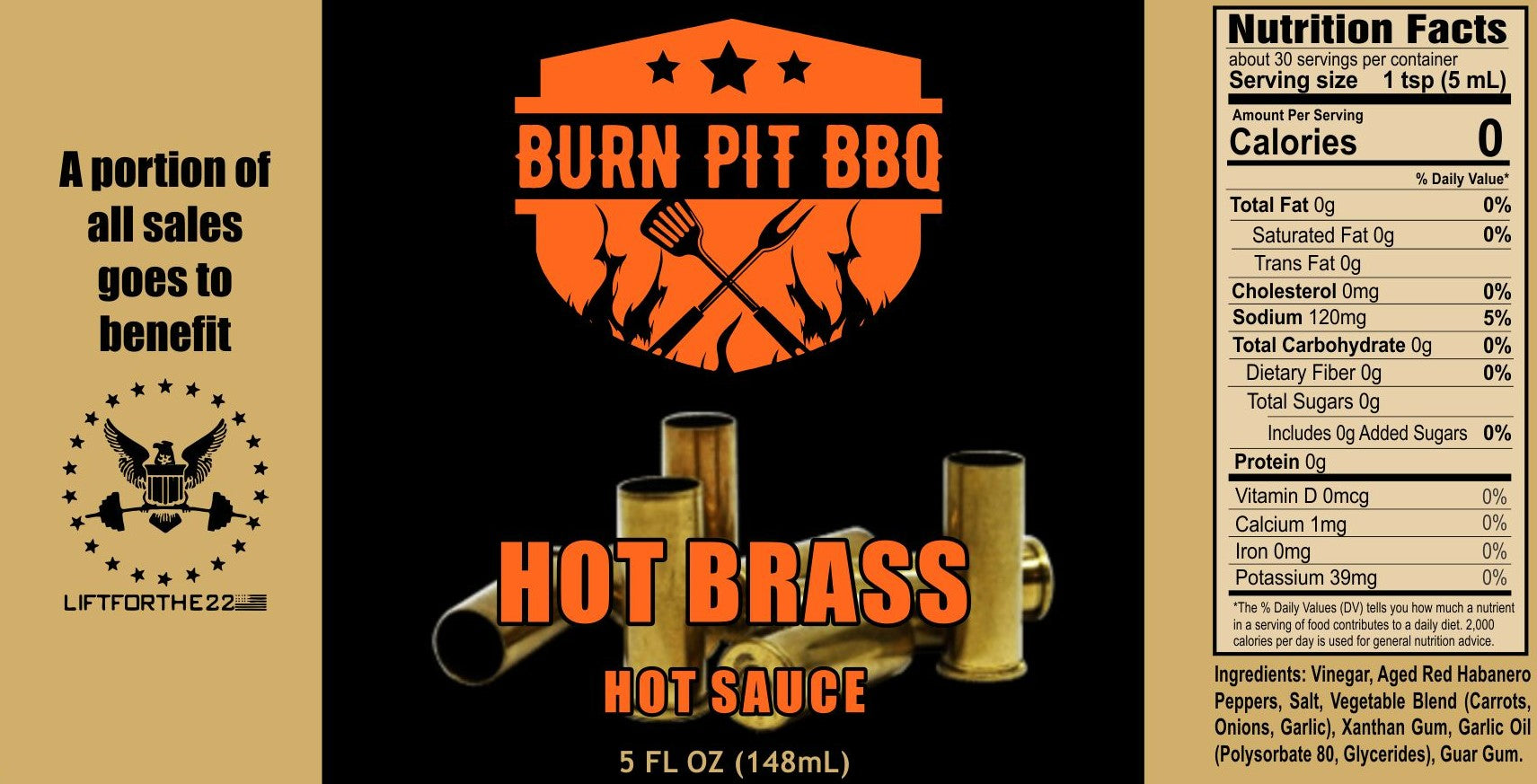 Hot Brass Garlic Habanero Hot Sauce Label and Ingredients