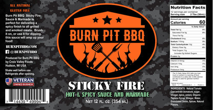 Sticky Fire Spicy Sauce Label